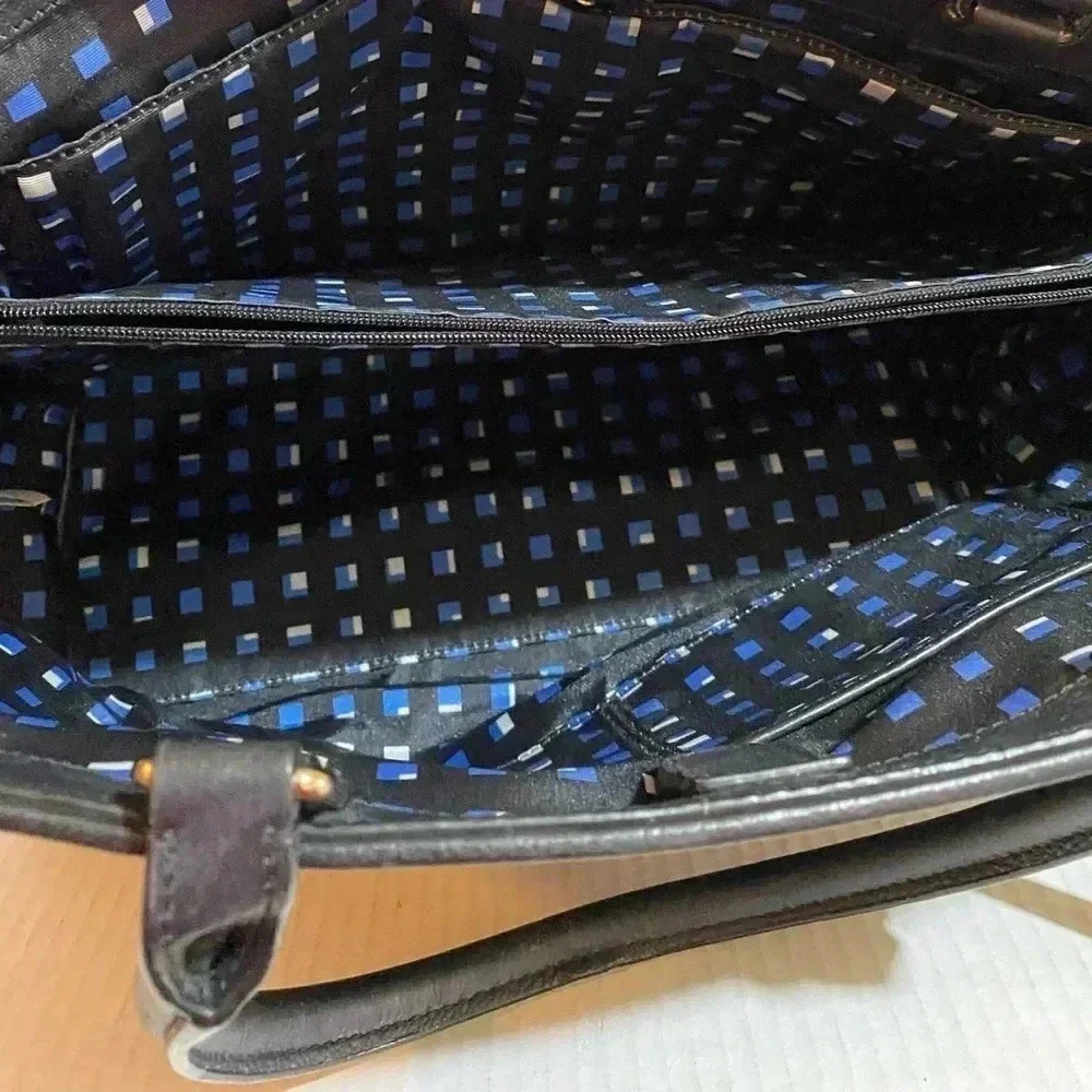 Kate spade black leather satchel handbag